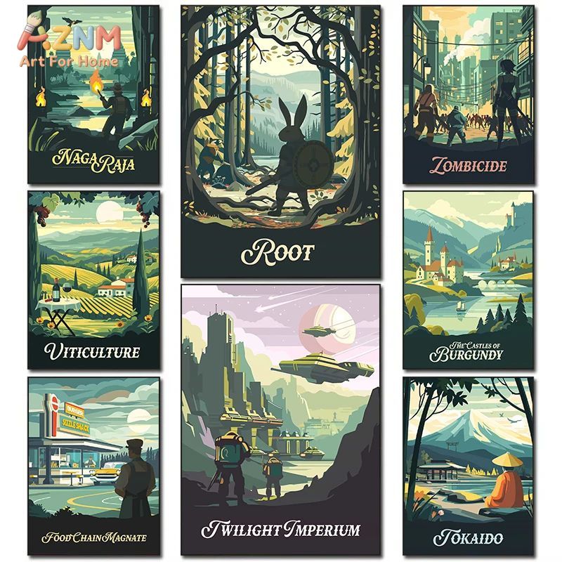 Board Game Vintage - AZNM - Póster artístico retro para